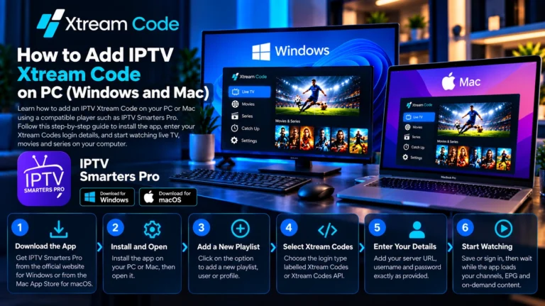 How to add IPTV Xtream Code on PC with Windows and Mac