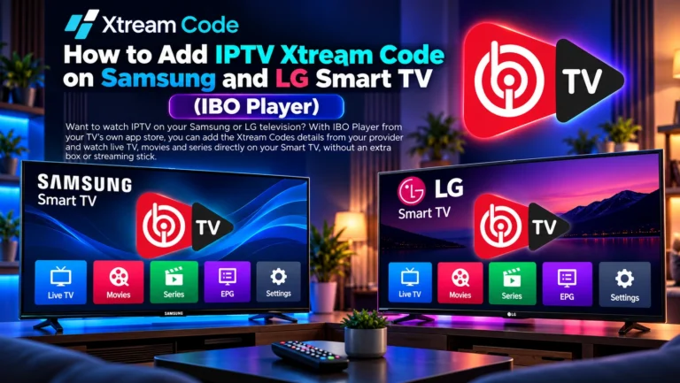 How to add IPTV Xtream Code on Samsung and LG Smart TV with IBO Player