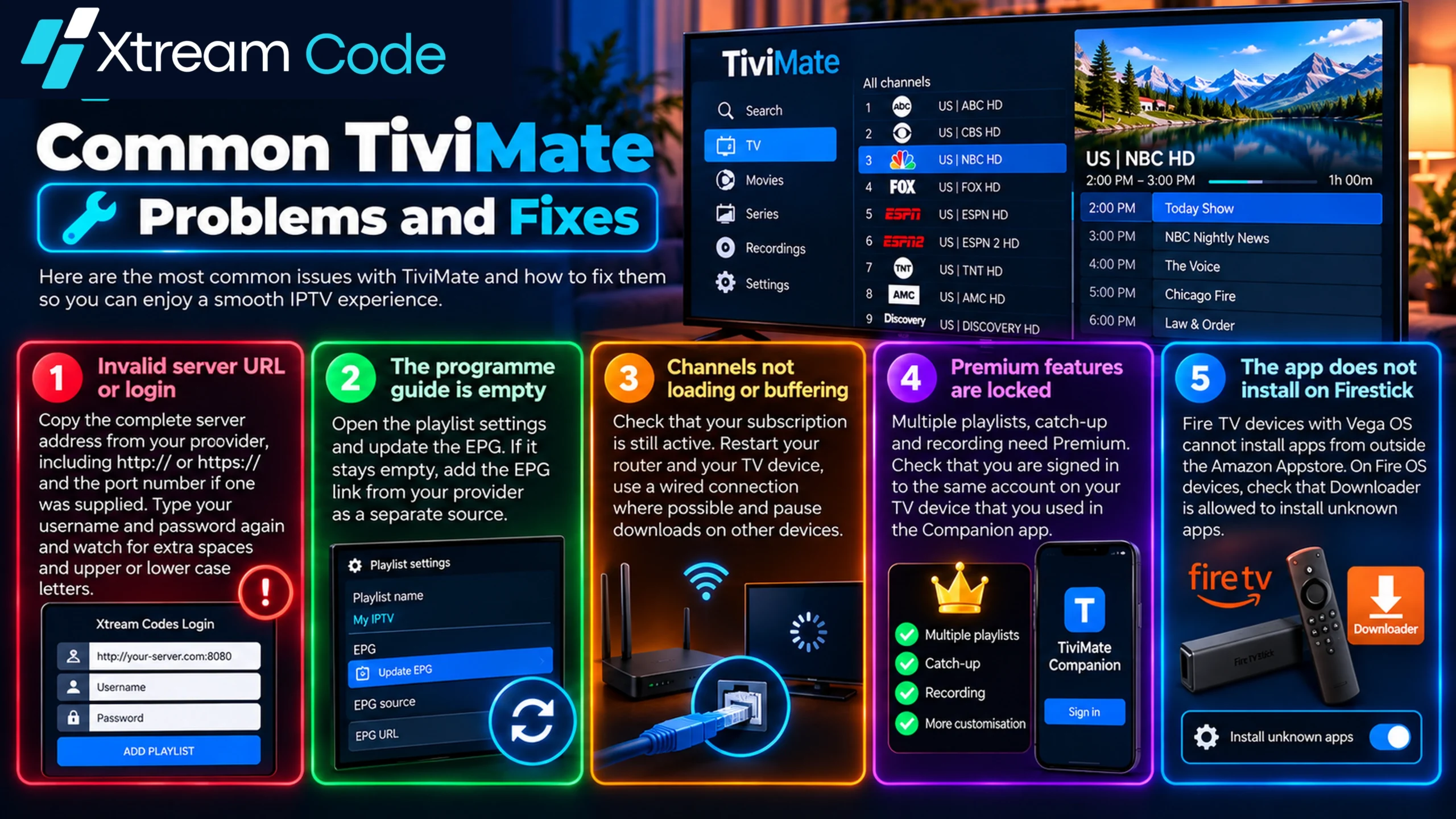 Common TiviMate problems and fixes